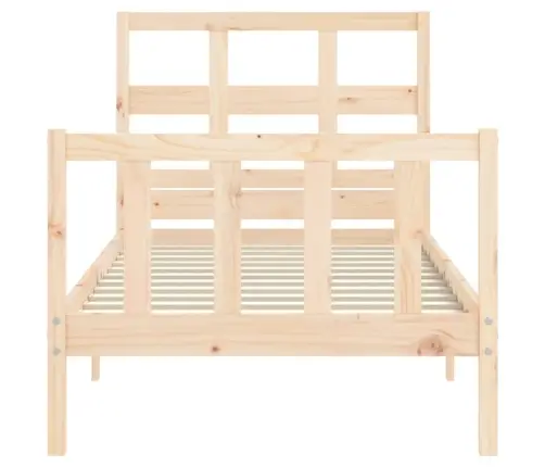 Gultas Rāmis Ar Galvgali, Vienvietīgs, Masīvkoks Vidaxl