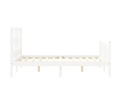 Gulta Bez Matrača, Balts, 140X200 Cm, Priedes Masīvkoks Vidaxl