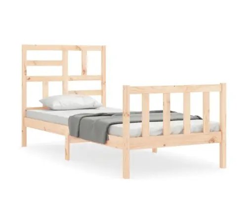 Gultas Rāmis Ar Galvgali, Vienvietīgs, Masīvkoks Vidaxl