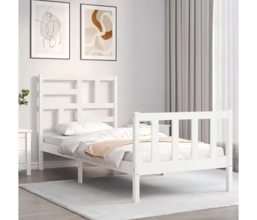 Voodiraam Peatsiga, Valge, Täispuit