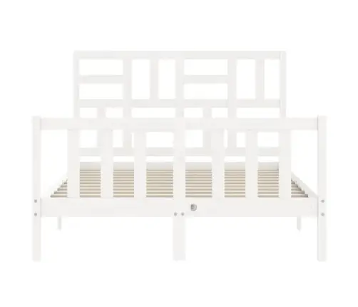 Gulta Bez Matrača, Balts, 140X190 Cm, Priedes Masīvkoks Vidaxl