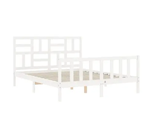 Voodiraam Peatsiga, Valge, Täispuit