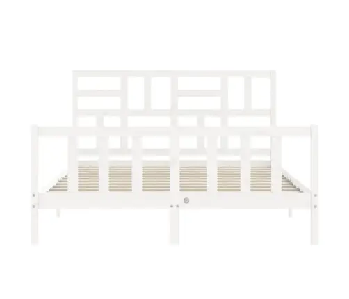 Voodiraam Peatsiga, Valge, Täispuit