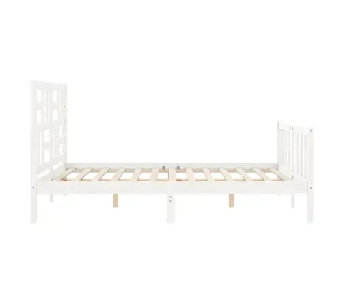 Gulta Bez Matrača, Balts, 160X200 Cm, Priedes Masīvkoks Vidaxl