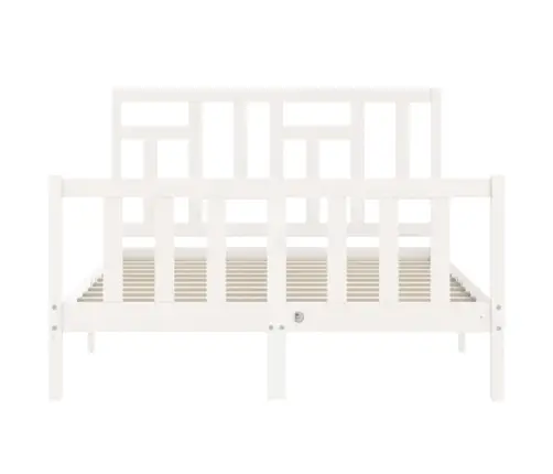 Gulta Bez Matrača, Balts, 140X190 Cm, Priedes Masīvkoks Vidaxl