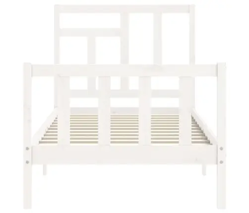 Gulta Bez Matrača, Balts, 90X200 Cm, Priedes Masīvkoks Vidaxl