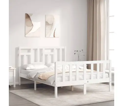 Voodi Ilma Madratsita, Valge, 120 X 200 cm Männipuit