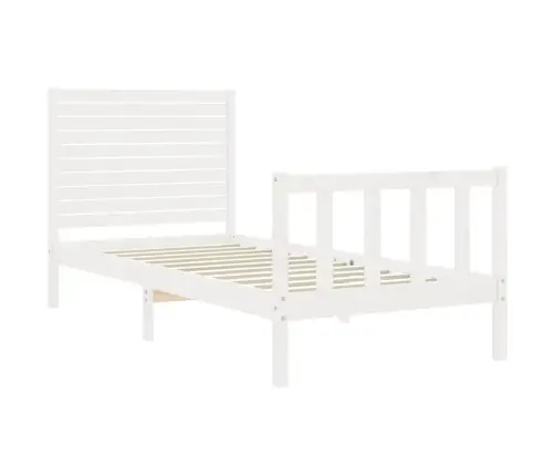 Gulta Bez Matrača, Balts, 90X200 Cm, Priedes Masīvkoks Vidaxl