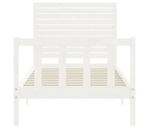 Gulta Bez Matrača, Balts, 90X200 Cm, Priedes Masīvkoks Vidaxl