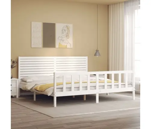 Lovos Rėmas Su Galvūgaliu, Baltas, Mediena, Itin Didelis