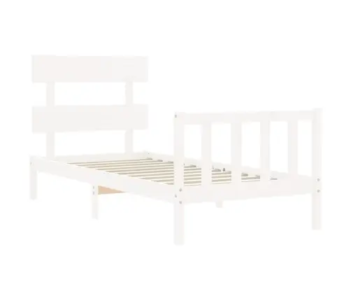 Voodiraam Peatsiga, Valge, Täispuit