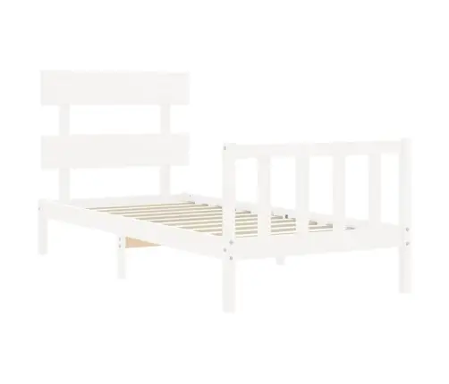 Gulta Bez Matrača, Balts, 90X200 Cm, Priedes Masīvkoks Vidaxl