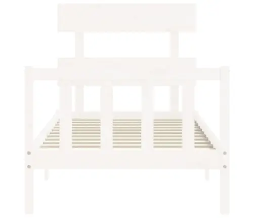 Gulta Bez Matrača, Balts, 90X200 Cm, Priedes Masīvkoks Vidaxl