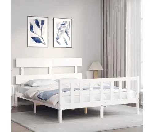 Voodiraam Ilma Madratsita, Valge, 160 X 200 cm Männipuit