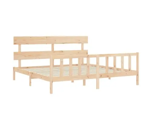 Gultas Rāmis Ar Galvgali, Super King Size, Masīvkoks Vidaxl