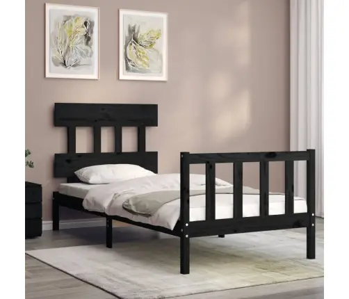 Voodiraam Peatsiga, Must, Täispuit