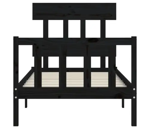 Voodiraam Peatsiga, Must, Täispuit