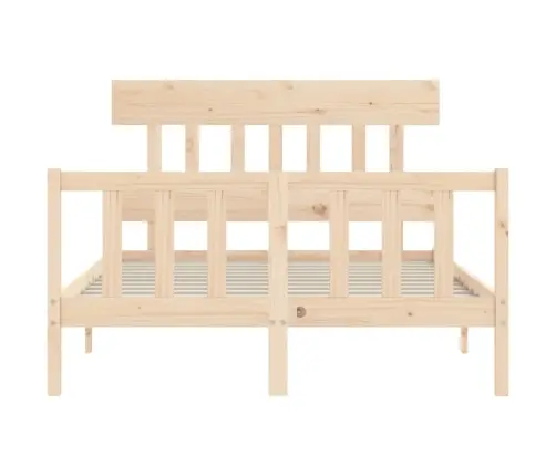 Gultas Rāmis Ar Galvgali, Divvietīgs, Masīvkoks Vidaxl