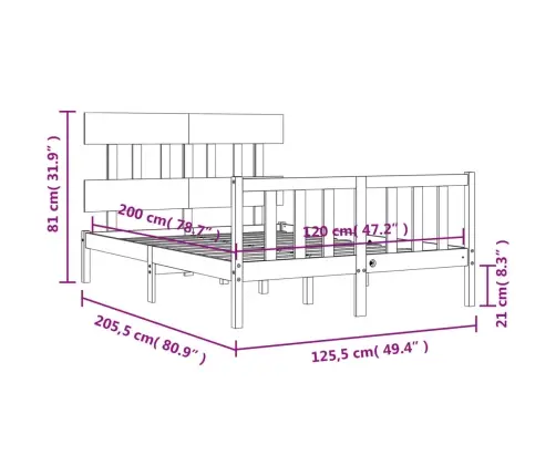 Lovos Rėmas Be Čiužinio, Baltas, 120X200cm Pušies Masyvas