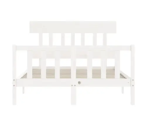 Gulta Bez Matrača, Balts, 140X200 Cm, Priedes Masīvkoks Vidaxl