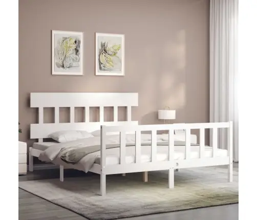 Gulta Bez Matrača, Balts, 160X200 Cm, Priedes Masīvkoks Vidaxl