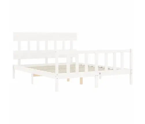 Gulta Bez Matrača, Balts, 160X200 Cm, Priedes Masīvkoks Vidaxl