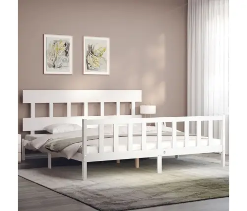 Voodiraam Peatsiga, Valge, Täispuit