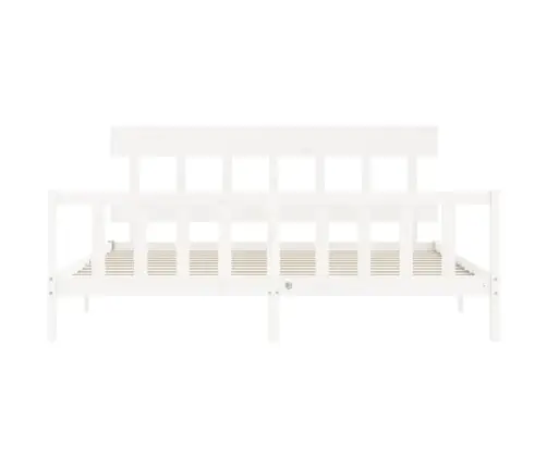 Voodiraam Peatsiga, Valge, Täispuit