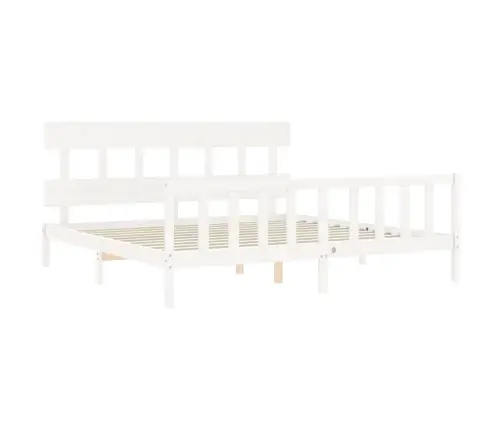 Voodiraam Ilma Madratsita, Valge, 200 X 200 cm Männipuit