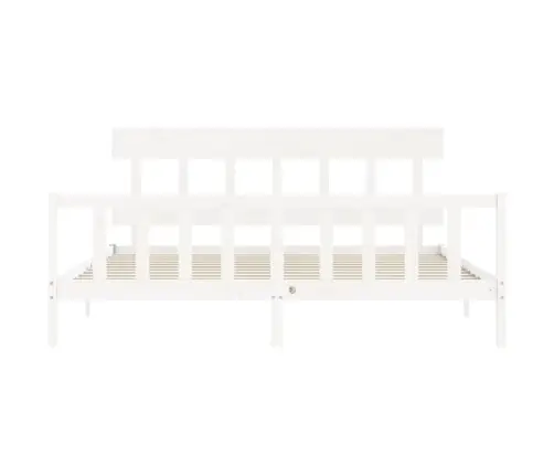 Voodiraam Ilma Madratsita, Valge, 200 X 200 cm Männipuit