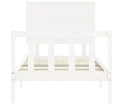Gulta Bez Matrača, Balts, 90X200 Cm, Priedes Masīvkoks Vidaxl
