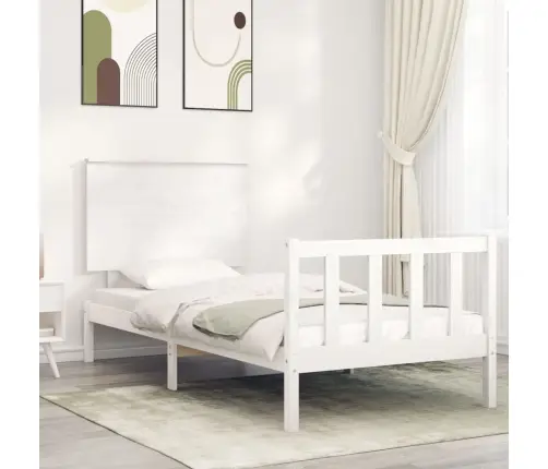 Gulta Bez Matrača, Balts, 90X200 Cm, Priedes Masīvkoks Vidaxl