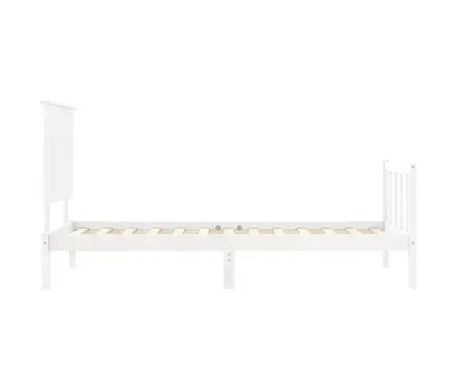 Gulta Bez Matrača, Balta, 100X200 Cm, Priedes Masīvkoks Vidaxl