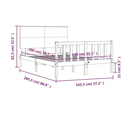Voodiraam Ilma Madratsita, 140 X 200 cm Männipuit