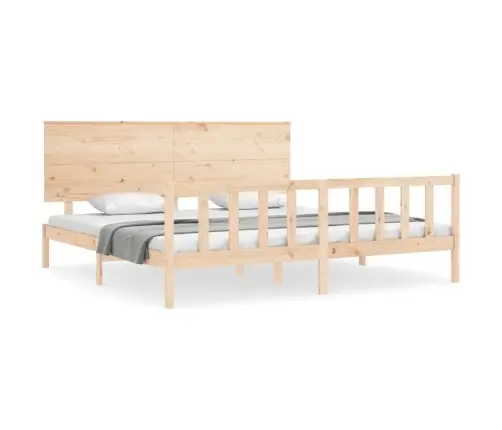 Gultas Rāmis Ar Galvgali, Super King Size, Masīvkoks Vidaxl