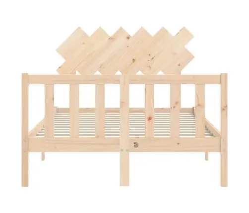 Gultas Rāmis Ar Galvgali, Divvietīgs, Masīvkoks Vidaxl