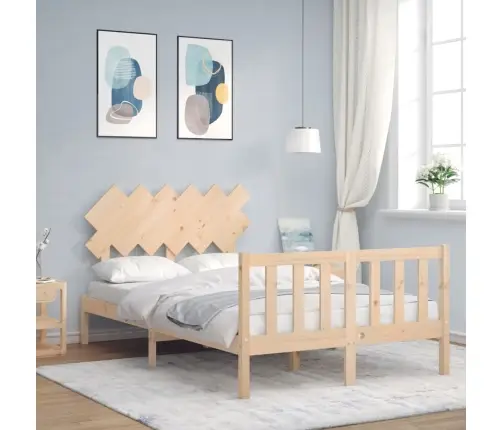 Gultas Rāmis Ar Galvgali, Divvietīgs, Masīvkoks Vidaxl