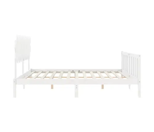 Voodiraam Peatsiga, Valge, Täispuit