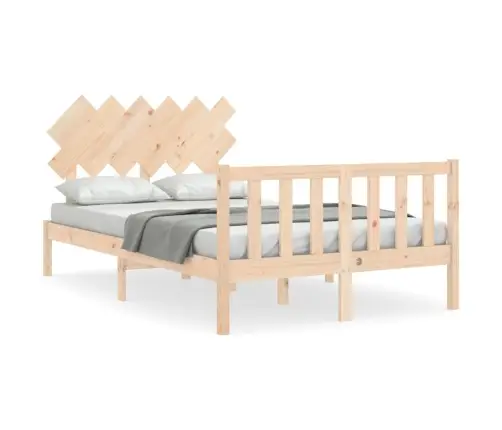 Gultas Rāmis Ar Galvgali, Divvietīgs, Masīvkoks Vidaxl