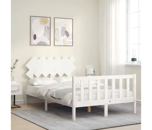 Voodiraam Peatsiga, Valge, Täispuit