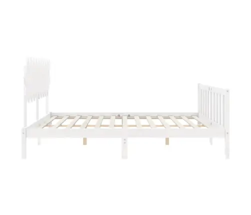 Voodiraam Peatsiga, Valge, Täispuit