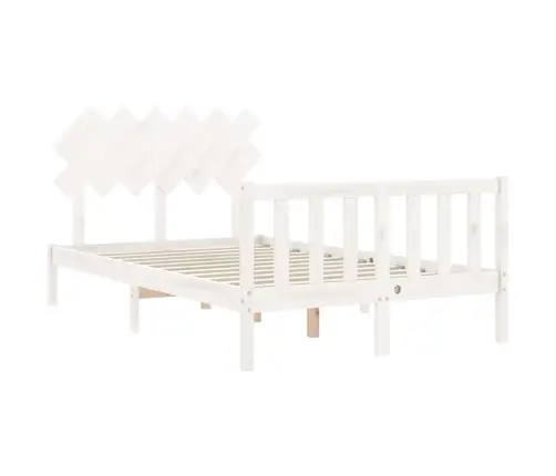 Gulta Bez Matrača, Balta, 120X200 Cm, Priedes Masīvkoks Vidaxl