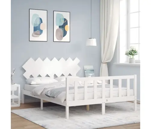 Lovos Rėmas Be Čiužinio, Baltas, 140X200cm Pušies Masyvas