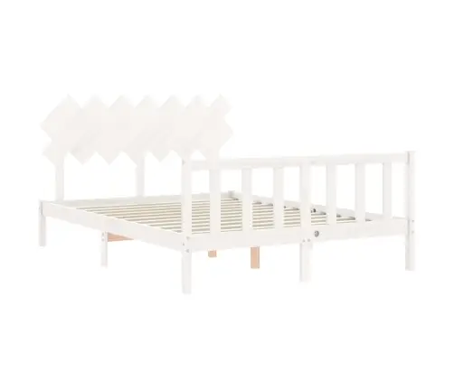 Lovos Rėmas Su Galvūgaliu, Baltas, Medienos Masyvas, Didelis