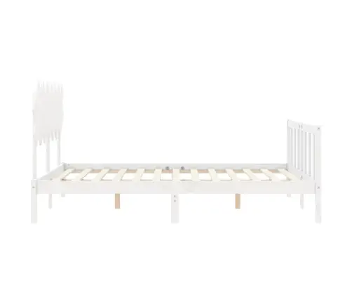 Lovos Rėmas Su Galvūgaliu, Baltas, Medienos Masyvas, Didelis
