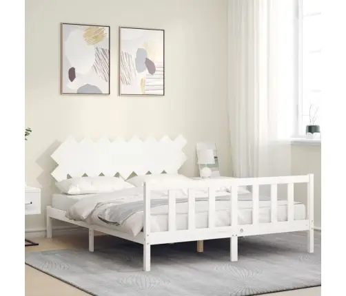 Gulta Bez Matrača, Balts, 160X200 Cm, Priedes Masīvkoks Vidaxl