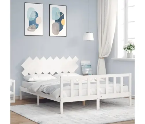 Gulta Bez Matrača, Balts, 160X200 Cm, Priedes Masīvkoks Vidaxl