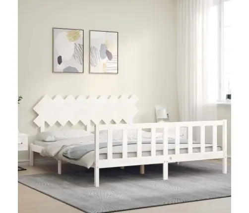 Voodiraam Peatsiga, Valge, Täispuit