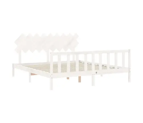 Voodiraam Peatsiga, Valge, Täispuit