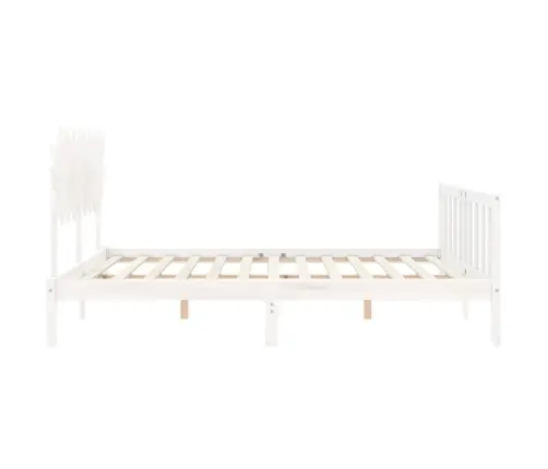 Voodiraam Peatsiga, Valge, Täispuit